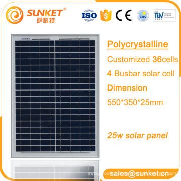 melhor painel solar 12v de price25w 30w para a luz de rua painel de poder solar 25w poli 12v preço do painel solar de 25w india com CE TUV
